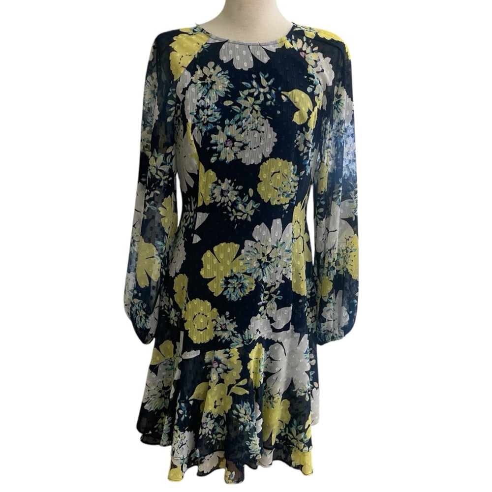 Eliza J Floral Dress - Size 6 Multi-ColoredAsymmetrical Tiered Dress Women